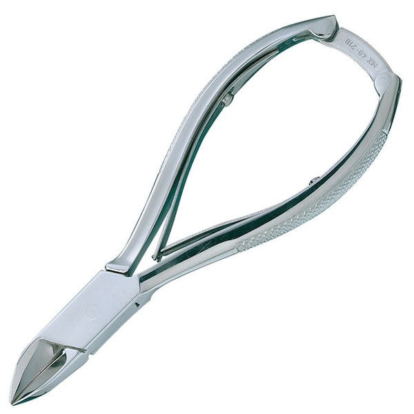 Nail Nipper, 5.in, Concave Jaws, Double Spring, Stainless Steel